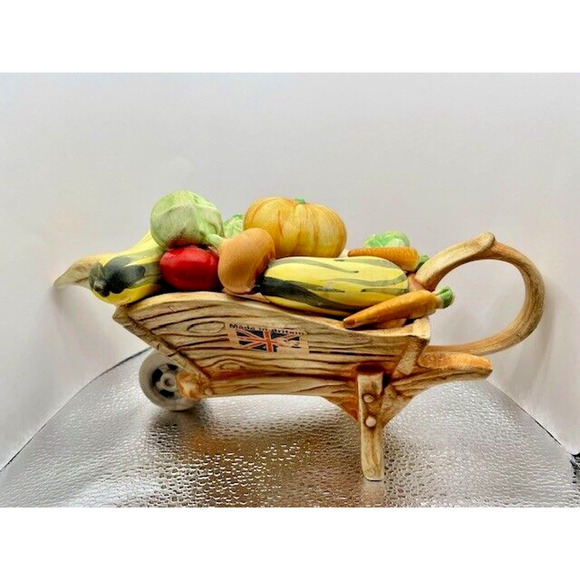 Hand Crafted Other - The Tea Pottery Vegetables Cart -Handmade & Painted in ENGLAND
